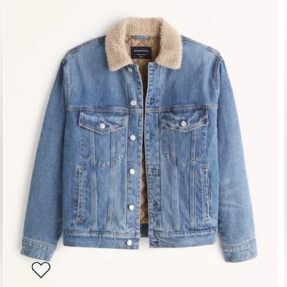 Abercrombie & Fitch Denim Sherpa Trucker Jacket
